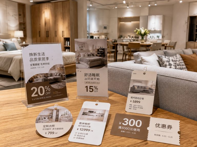 昌吉回族自治州家具门店单页海报与吊牌